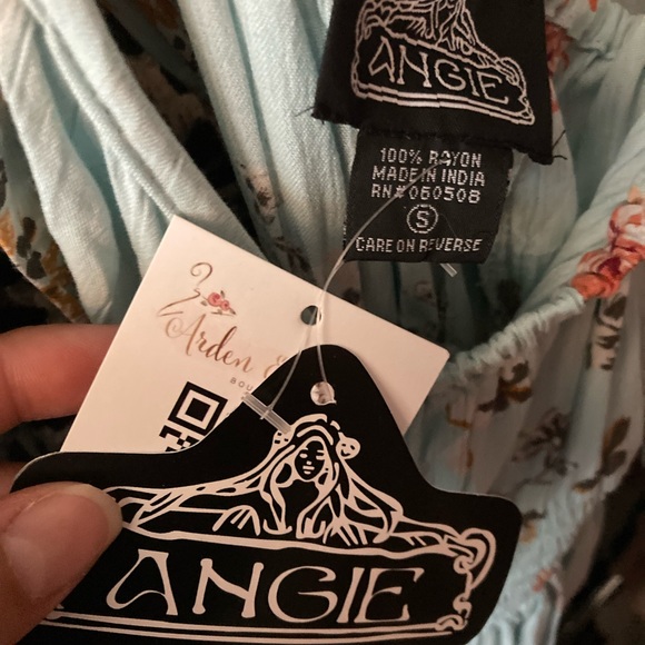 COPY - Angie Baby Blue and Coral Floral Boho Maxi Dress - Picture 5 of 6